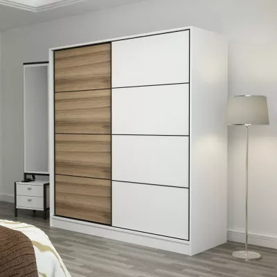 Dollap Skye Decor, bardhë-dore, 180x210x52cm