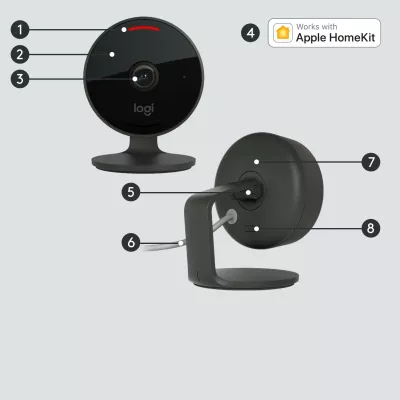 Kamerë sigurie Logitech Circle View, IP, Wireless, Brendshme & jashtme, Bullet, Grafit