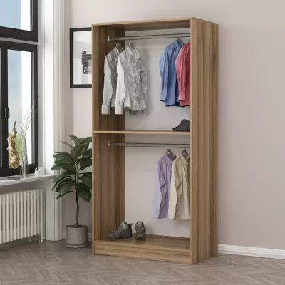 Dollap Hanah Home Kale me xham, ngjyrë gri e errët, 210cm