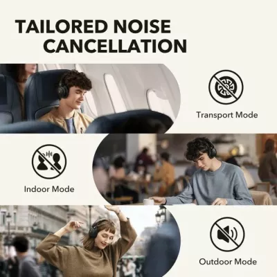 Kufje wireless ANKER Soundcore Life Q30, Active Noise Cancellation (NC), 2x40mm, AUX, zezë, set me kasë + kabllo