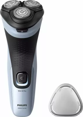 Makinë rroje Philips Series 3000 X3003/00, rrotulluese 3-kokëshe, Wet & Dry, me trimmer, blu