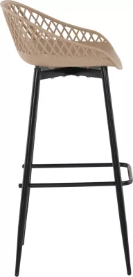 Karrige për bar AVAYA FH8686.13, polipropilenë ngjyrë kapuçino, këmbë metalike të zeza, 46x48x99H cm