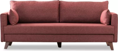 Divan treshe Atelier del Sofa, Bella, ngjyrë e kuqe klaret