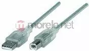 Kabllo USB Manhattan 345408 USB-A në USB-B 5 m USB 2.0, argjendtë
