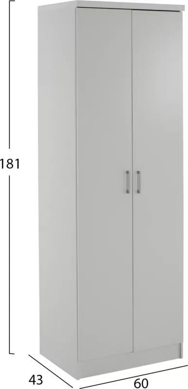 Dollap BAILEY FH337.05 2-dyer 3 rafte melamine, ngjyrë e bardhë, 60x43x181 cm