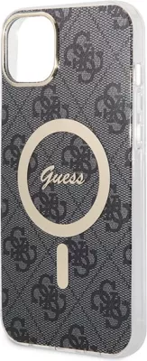 Set mbështjellës Guess GUBPP14SH4EACSK me karikues wireless për iPhone 14 6.1", i zi, MagSafe