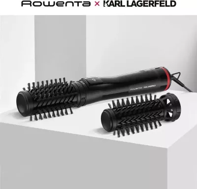furçë rrotulluese flokësh, Rowenta x Karl Lagerfeld, CF952LF0, 1000W, 2-në-1, dy koka 50mm/40mm, set me 2 koka