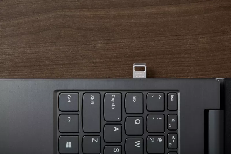 USB Kingston DataTraveler Micro 256GB, USB 3.2, metal, silver