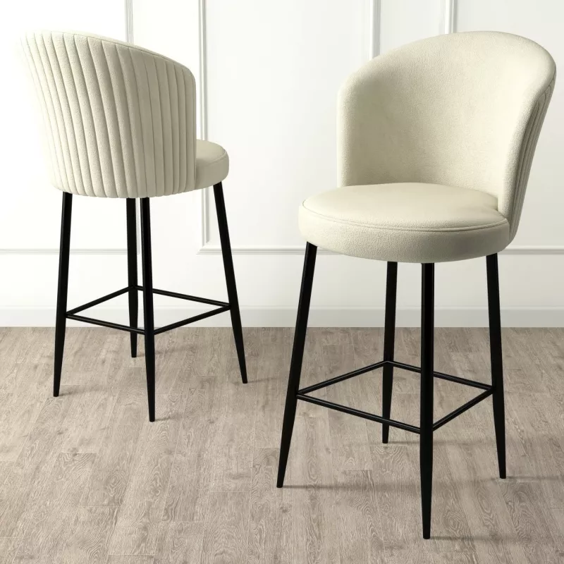 Set karrigesh për bar (6 copë), Hanah Home, Fora, krem, e zezë