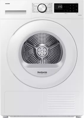 Tharëse rrobash, Samsung, DV90DG52A0TELE, 9 kg, pompë nxehtësie, Wi‑Fi, klasa energjie C, e bardhë