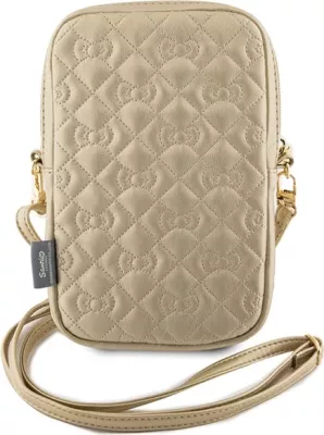 Çantë dore Hello Kitty Quilted Bows Strap, lëkurë artificiale, ari