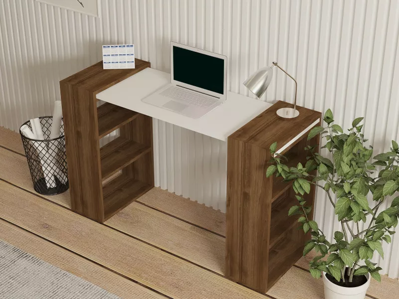 Tavolinë pune Hanah Home, Handy, ngjyrë arre dhe e bardhë