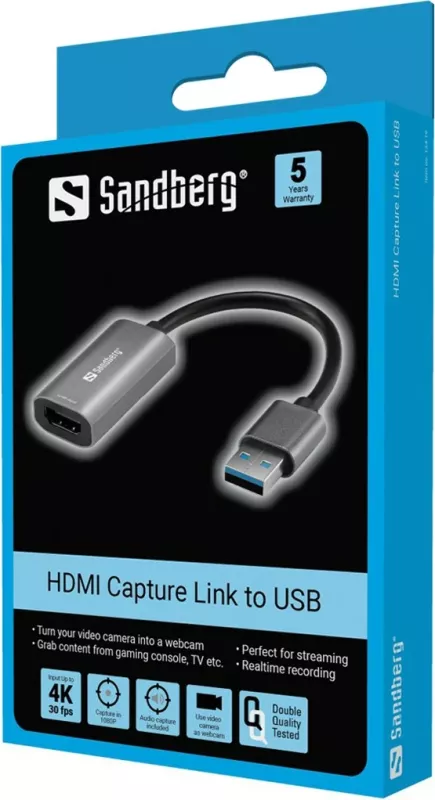 Kapës HDMI Sandberg, 2.0, USB Type-A, HDMI output
