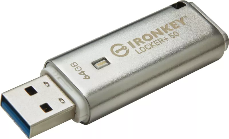 USB flash Kingston IronKey Locker+ 50 64GB, USB 3.2, encryption, hiri