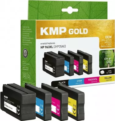 Kartusha boje KMP GOLD HP 963XL (3YP35AE) Multipack, XL, 4 copë CMYK, remanufactured
