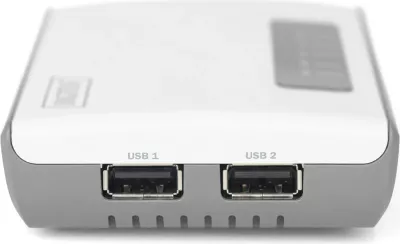 Server rrjeti multi-funksional DIGITUS 2 Port USB 2.0, 300 Mbps, i bardhë