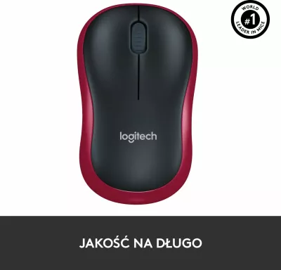 Maus Logitech M185 (910-002240) Wireless USB 1000 DPI, zi/kuqe