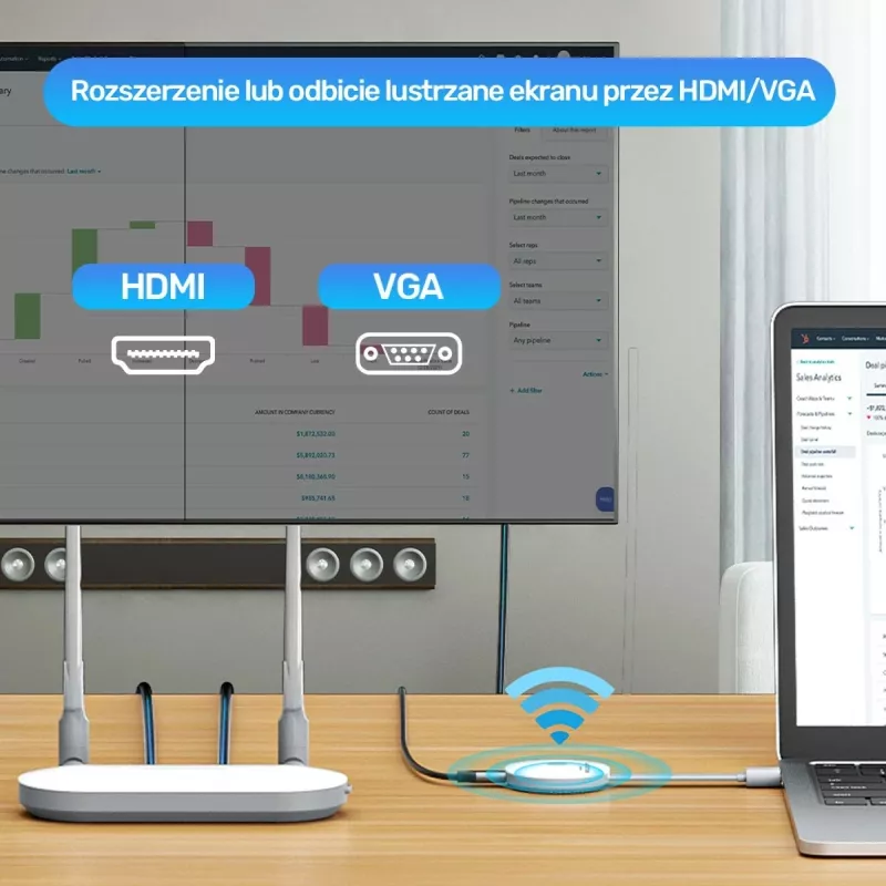Nadaç HDMI pa tela Unitek, 4K, e bardhë