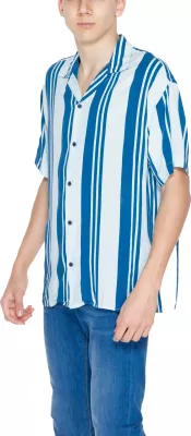 Këmishë me mëngë të shkurta për meshkuj Jack & Jones Jcojeff Aop Resort 12252536, blu e zbehtë [Madhësia: XL]