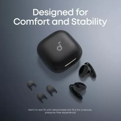 Kufje wireless ANKER Soundcore Liberty Buds D1200G11, ANC adaptiv, 30h, IP55, LDAC, të zeza, set me kuti karikimi