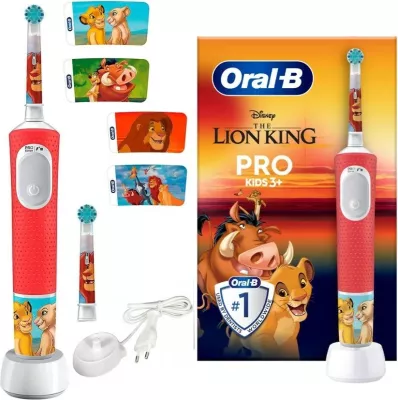 Furçë dhëmbësh elektrike Braun Oral-B VITALITY PRO D103 The Lion King, për fëmijë, e kuqe