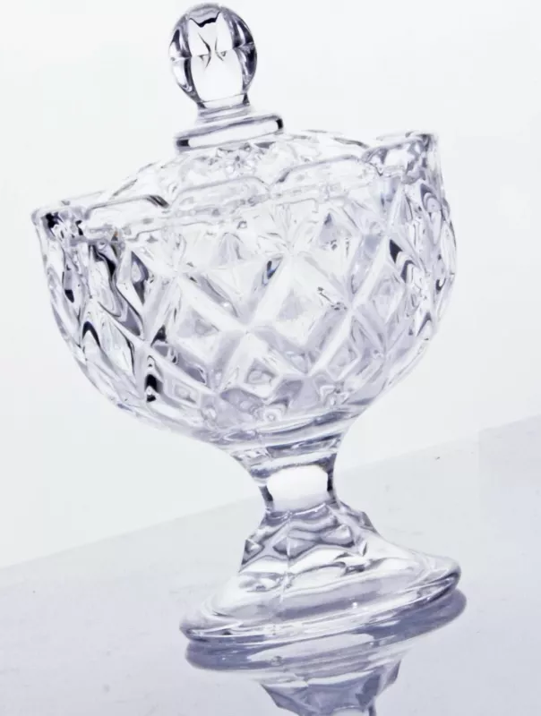 Enë për sheqer prej qelqi, transparente, Hermia, BADE6632