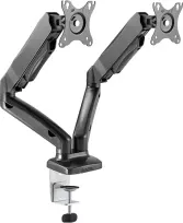 Mbajtëse tavoline për 2 monitorë ICYBOX IB-MS304-T deri 32\", VESA 75x75/100x100, me gas spring, e zezë