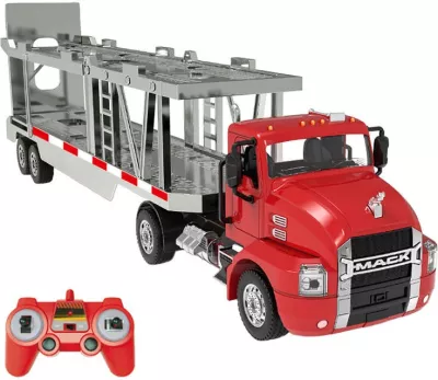 Kamion transportues lodrash me telekomandë Double Eagle E583-003, 1:26, i kuq, set me 2 makina të vogla