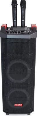 Altoparlant portativ Bluetooth Aiwa KBTUS-608 80 W RMS me drita RGB, me karrocë me rrota, i zi, me 2 mikrofonë wireless