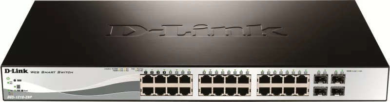 Switch D-Link DGS-1210-28P, Managed, L2, Gigabit Ethernet, PoE, Rack 1U