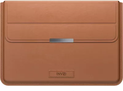 Mbështjellës INVZI CA121 për MacBook Pro/Air 15"/16", lëkurë PU, Kafe
