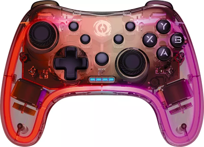 Gamepad CANYON Brighter GPW-04, wireless me dongle, 800 mAh, RGB, Crystal transparente
