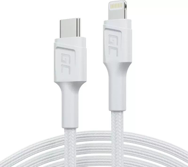 Kabëll Green Cell USB-C - Lightning, 1.0m, ngjyrë e bardhë