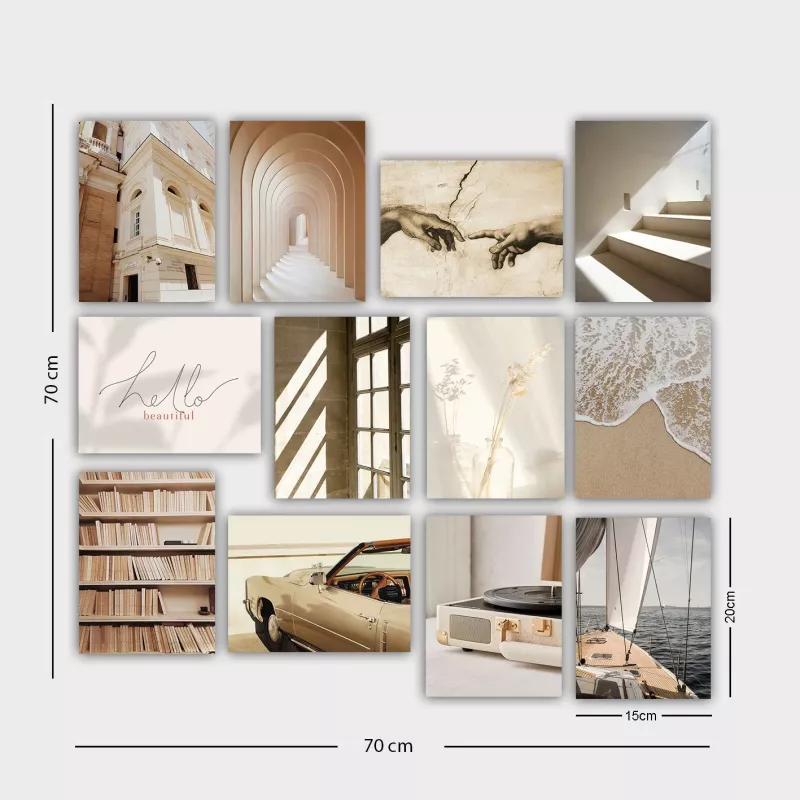Piktura dekorative MDF (12 copë), Wallity, 12MDF41YS