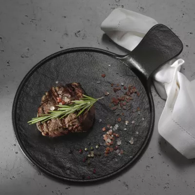Pjatë për pasta Fine Dine Crust 275 mm, porcelan, e zezë, set 3 copë