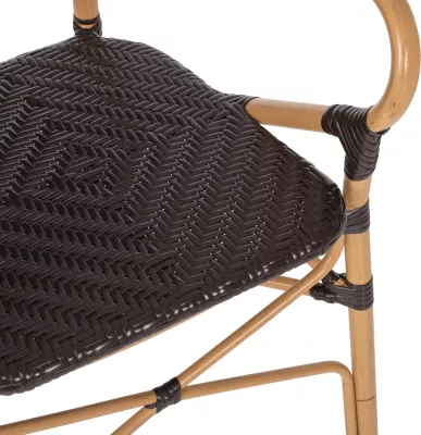 Karrige alumini FH5926.01, pamje bambuje, ratan PE kafe, 56x62x95H cm