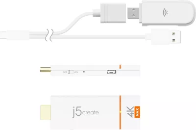 Adapter wireless për ekran 4K, J5 Create JVAW76MAX-N, i bardhë