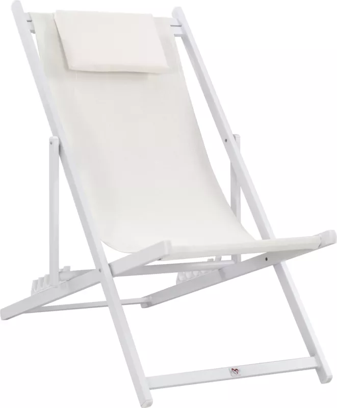 Karrige lounge profesionale KEA FH5076.04 alumini & textilene, ngjyrë e bardhë, 59,5x102,5x94H cm