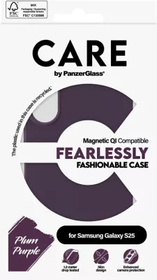 Mbështjellës PanzerGlass CARE Fashion QI për Samsung Galaxy S25, Violet