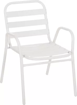 Karrige PRELUDE FH5970.02, kornizë metali, sedilje dhe mbështetëse alumini, e bardhë, 54x56x79H cm