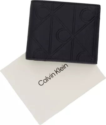 Portofol për meshkuj Calvin Klein XL Emblem AOP Emboss Billfold LV04D1175G, i zi