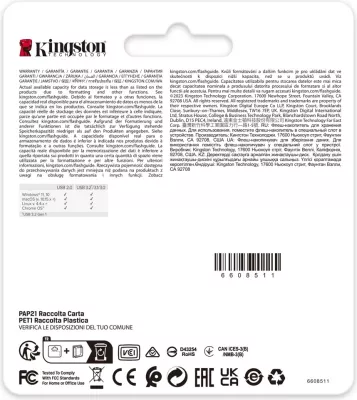 USB Kingston DataTraveler 512GB, 220MB/s, Metalik