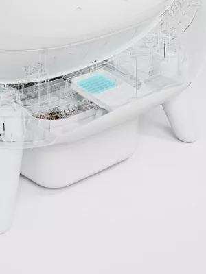 kuti rëre smart automatike për mace Catlink C08 Scooper OPEN-X, me Wi‑Fi/app, 4 L rërë + 12 L depo mbetjesh, gri