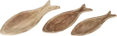 Set tabakash SIKINOS prej druri, natyrale, 3 copë, 68x27x7 cm