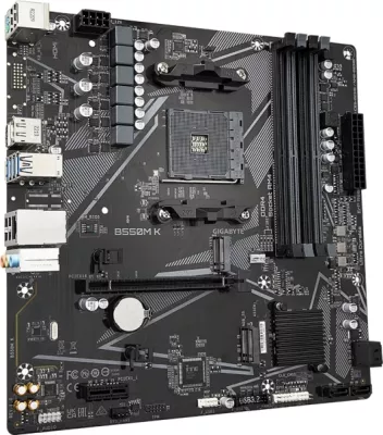 Pllakë amë GIGABYTE B550M K, mATX, AMD AM4, DDR4 128GB, 2x M.2, 4x SATA3, USB 3.2 Gen1, DisplayPort/HDMI
