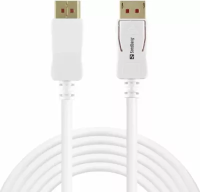 Kabllo lidhëse DisplayPort SANDBERG 509-15 DisplayPort 1.4 2m 8K@60Hz/4K@120Hz, e bardhë