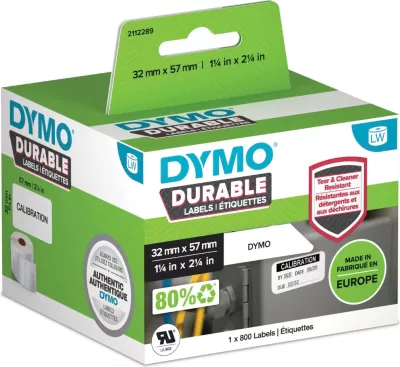 Etiketë ngjitëse, Dymo, 2112289, 32 x 57 mm, Durable, 800 copë, e bardhë