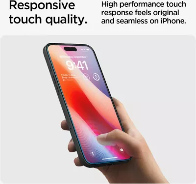 Mbështjellës xhami Spigen Glas.tR EZ Fit për iPhone 15/16, transparent, 1 copë