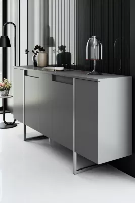 Set mobiljesh për dhomë dite, Hanah Home Luxe, antracit, argjend