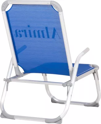 Karrige plazhi e ngritur, alumin i fortë, Almira FH6431.01, tekstilene blu, 53x68x80cm
